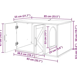 vidaXL Productos Para Mascotas-Casa para Gatos Madera vieja 85 x 55 x 50 cm