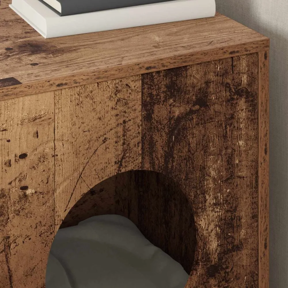 vidaXL Casa para Gatos Madera vieja 42,5 x 40 x 53 cm Madera envejecida Best