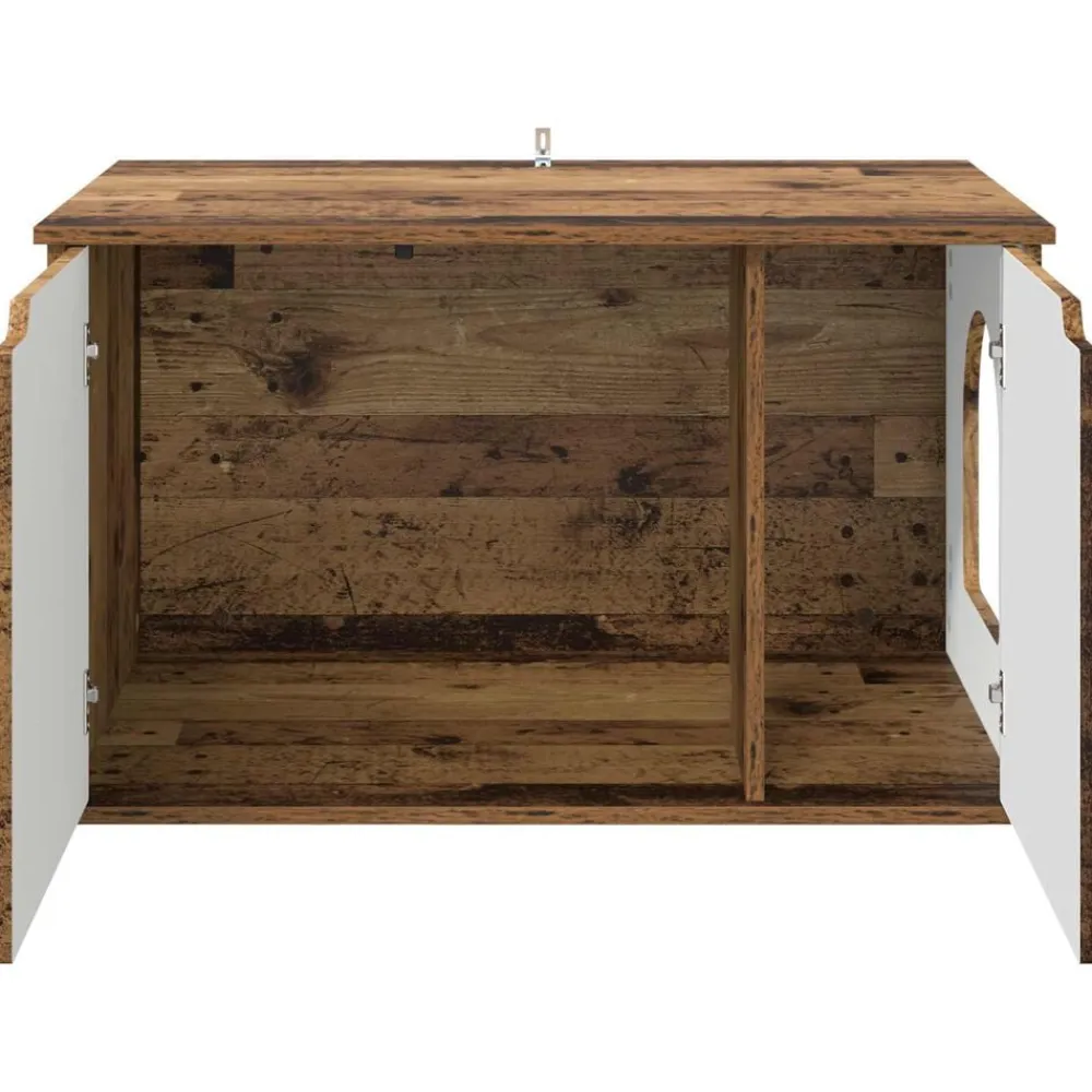 vidaXL Casa para Gatos Madera vieja 85 x 55 x 50,5 cm Madera envejecida Hot