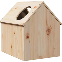 vidaXL Casa para gatos madera maciza pino 41x50x50 cm Natural Hot