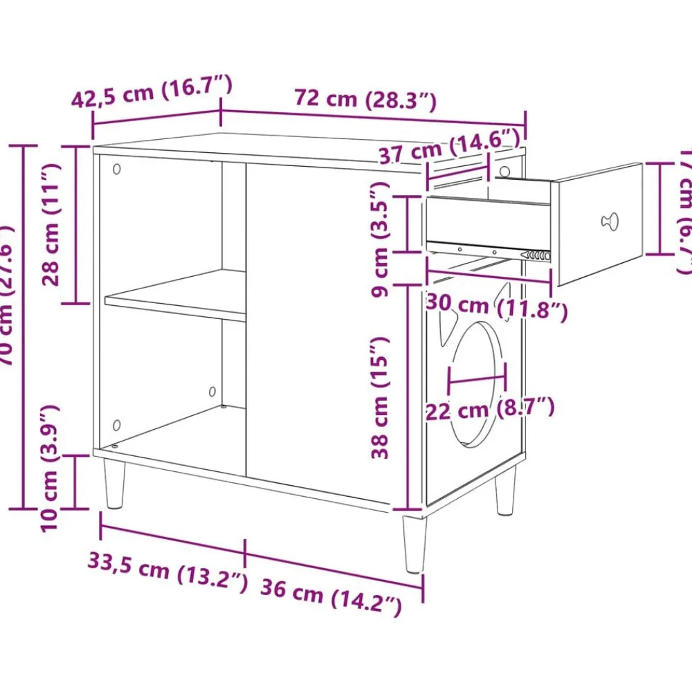 vidaXL Productos Para Mascotas-Casa para Gatos Madera vieja 72 x 42.5 x 70 cm