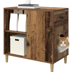vidaXL Productos Para Mascotas-Casa para Gatos Madera vieja 72 x 42.5 x 70 cm