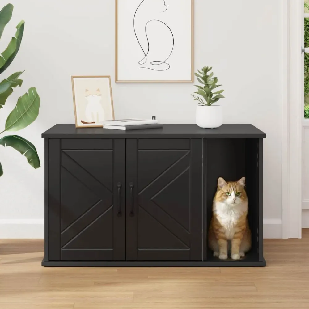 vidaXL Productos Para Mascotas-Casa para Gatos 85 x 55 x 50 cm Madera de ingeniería