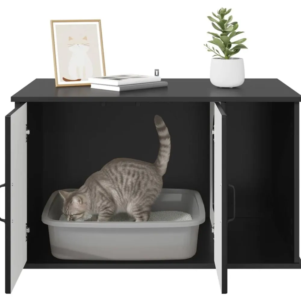 vidaXL Productos Para Mascotas-Casa para Gatos 85 x 55 x 50 cm Madera de ingeniería