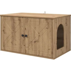 vidaXL Casa para Gatos Roble Artesanal 85 x 55 x 50 cm Roble artisan Hot