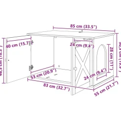 vidaXL Productos Para Mascotas-Casa para Gatos 85 x 55 x 50 cm