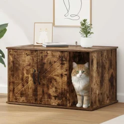 vidaXL Casa para Gatos 85 x 55 x 50 cm Roble ahumado Outlet