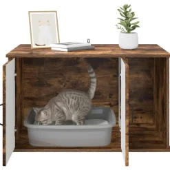 vidaXL Casa para Gatos 85 x 55 x 50 cm Roble ahumado Outlet