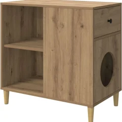 vidaXL Casa para Gatos Roble Artesanal 72 x 42.5 x 70 cm Roble artisan Clearance