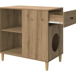 vidaXL Casa para Gatos Roble Artesanal 72 x 42.5 x 70 cm Roble artisan Clearance