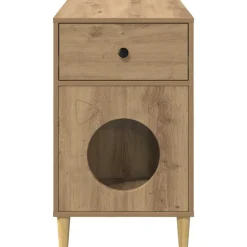 vidaXL Casa para Gatos Roble Artesanal 72 x 42.5 x 70 cm Roble artisan Clearance