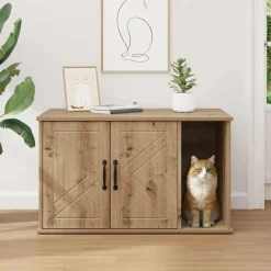 vidaXL Productos Para Mascotas-Casa para Gatos Roble Artesanal 85 x 55 x 50 cm