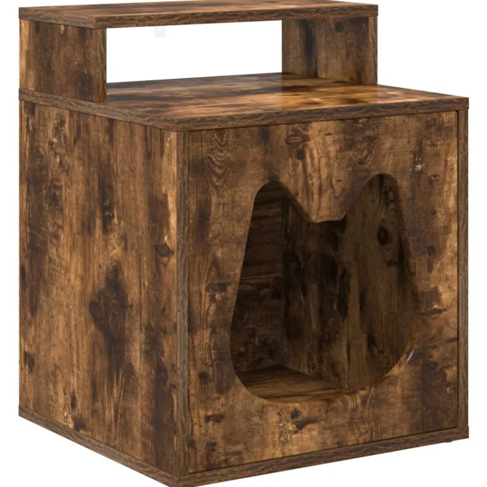 vidaXL Casa para Gatos 42,5 x 40 x 53,5 cm Roble ahumado New