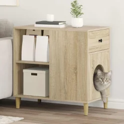 vidaXL Productos Para Mascotas-Casa para Gatos Sonoma 72 x 42.5 x 70 cm Madera de ingeniería