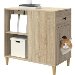 vidaXL Productos Para Mascotas-Casa para Gatos Sonoma 72 x 42.5 x 70 cm Madera de ingeniería