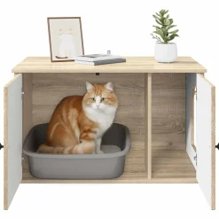 vidaXL Casa para Gatos Sonoma 85 x 55 x 50,5 cm Madera de ingeniería Roble Sonoma Outlet