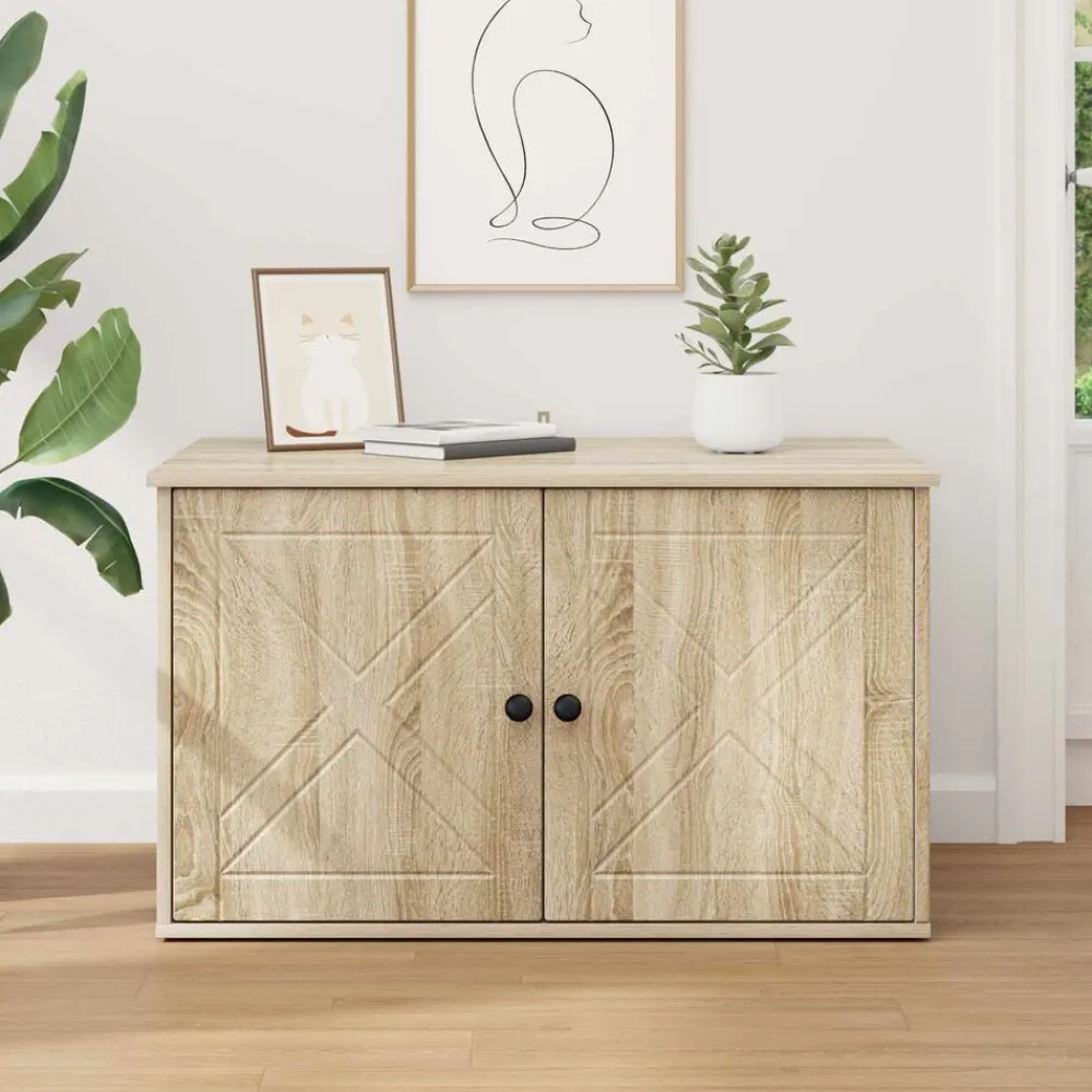 vidaXL Casa para Gatos Sonoma 85 x 55 x 50,5 cm Madera de ingeniería Roble Sonoma Outlet
