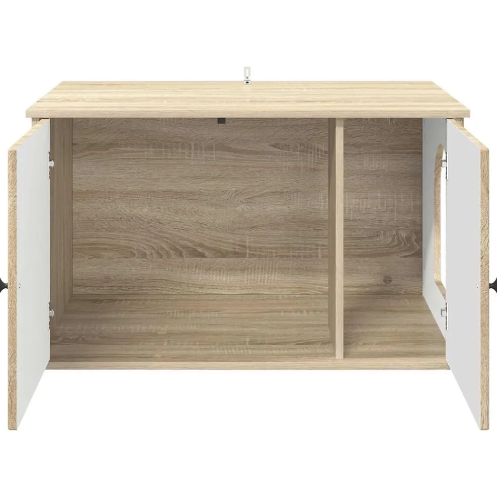 vidaXL Casa para Gatos Sonoma 85 x 55 x 50,5 cm Madera de ingeniería Roble Sonoma Outlet