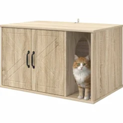 vidaXL Casa para Gatos Sonoma 85 x 55 x 50 cm Madera de ingeniería Roble Sonoma Sale