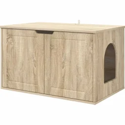 vidaXL Casa para Gatos Sonoma 85 x 55 x 50,5 cm Madera de ingeniería Roble Sonoma New