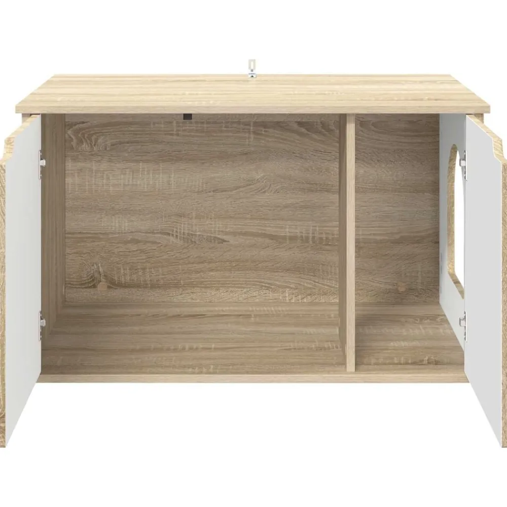 vidaXL Casa para Gatos Sonoma 85 x 55 x 50,5 cm Madera de ingeniería Roble Sonoma New