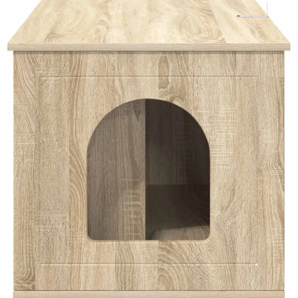 vidaXL Casa para Gatos Sonoma 85 x 55 x 50,5 cm Madera de ingeniería Roble Sonoma New