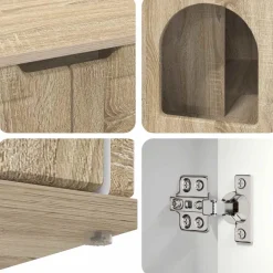 vidaXL Casa para Gatos Sonoma 85 x 55 x 50,5 cm Madera de ingeniería Roble Sonoma New