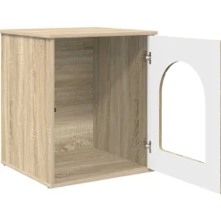 vidaXL Casa para Gatos Sonoma 53 x 52 x 62 cm Madera de ingeniería Roble Sonoma Discount