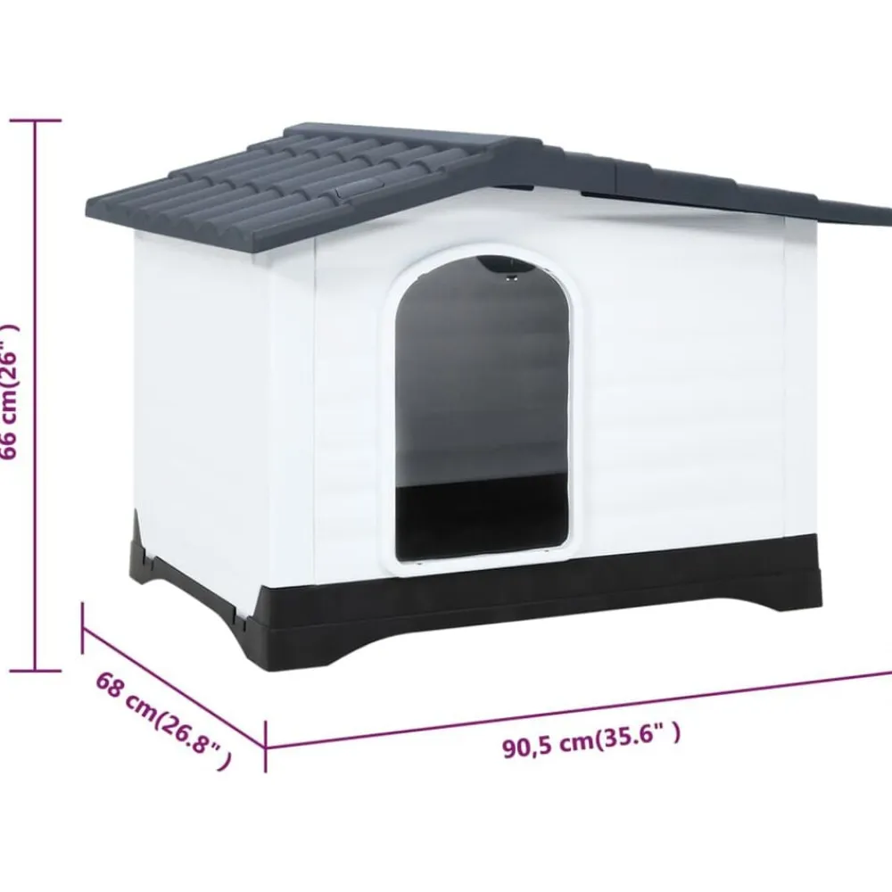 vidaXL Productos Para Mascotas-Casa para perro 90,5x68x66 cm polipropileno