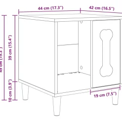 vidaXL Productos Para Mascotas-Casa para perros 44 x 42 x 49 cm Madera de ingeniería