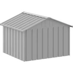vidaXL Casa para perros acero galvanizado 116,5x153x81,5 cm Gris Outlet