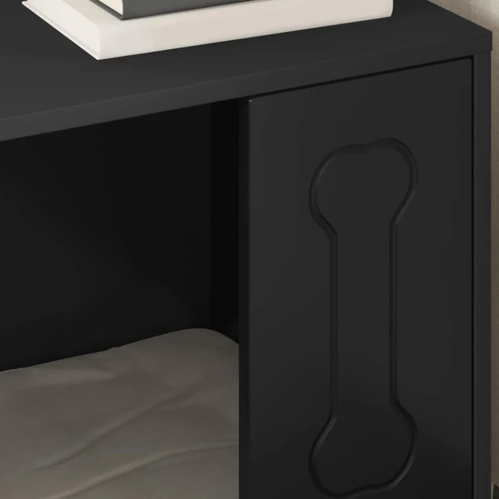 vidaXL Casa para perros 44 x 42 x 49 cm Madera de ingeniería Negro Clearance