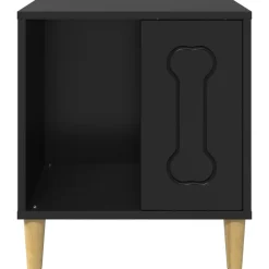 vidaXL Casa para perros 44 x 42 x 49 cm Madera de ingeniería Negro Clearance
