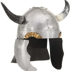 vidaXL Arte Y Ocio-Casco vikingo fantasía LARP acero plateado