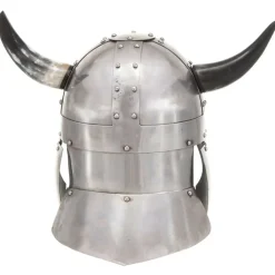 vidaXL Arte Y Ocio-Casco vikingo fantasía LARP acero plateado