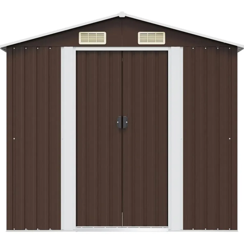 vidaXL Jardín-Caseta de almacenamiento jardín acero marrón 204x132x186 cm
