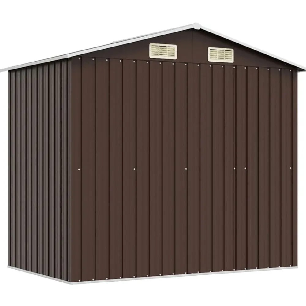vidaXL Jardín-Caseta de almacenamiento jardín acero marrón 204x132x186 cm