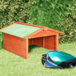 vidaXL Jardín-Caseta de cortacésped robótico madera maciza abeto 72x87x50 cm