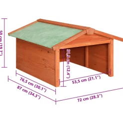vidaXL Jardín-Caseta de cortacésped robótico madera maciza abeto 72x87x50 cm