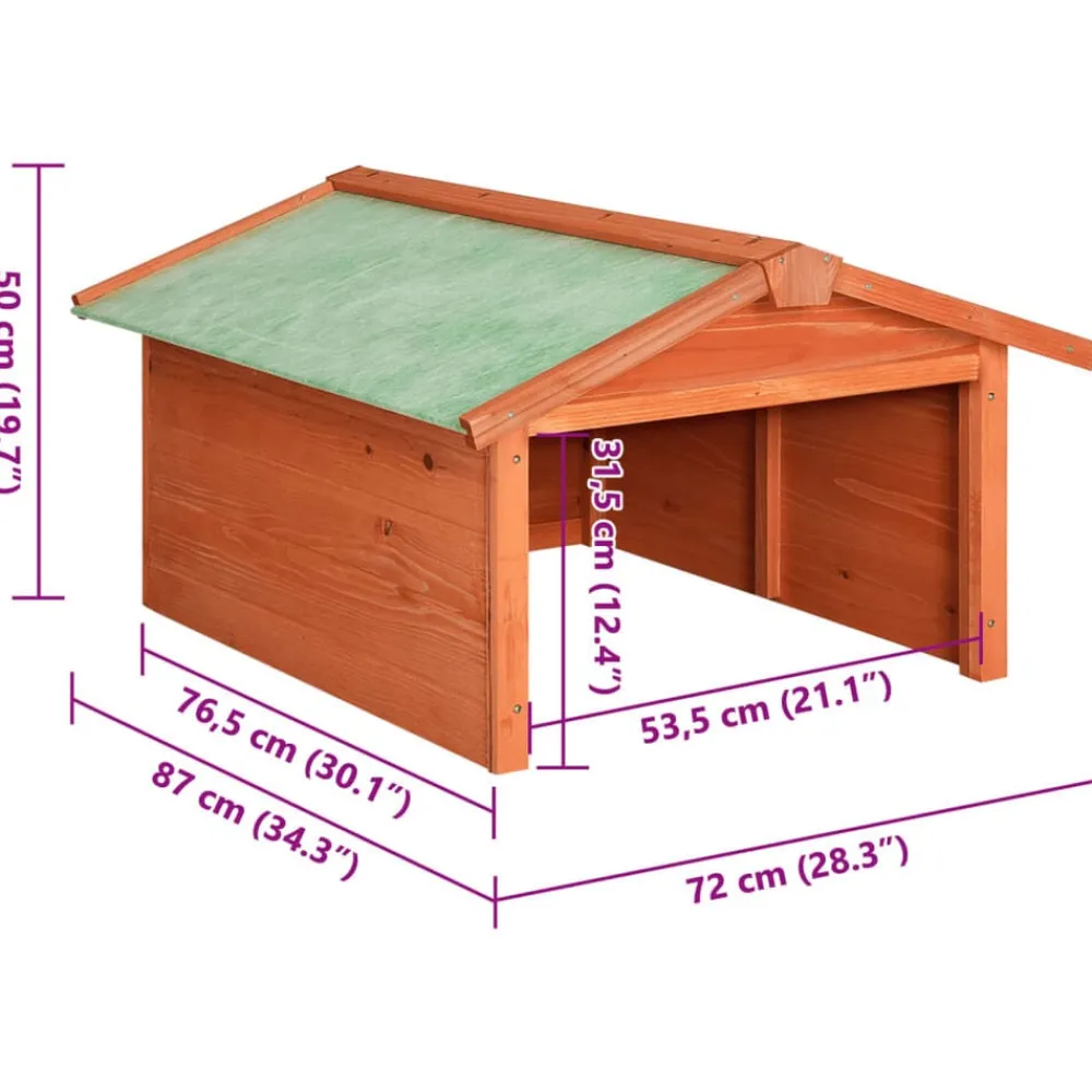 vidaXL Jardín-Caseta de cortacésped robótico madera maciza abeto 72x87x50 cm