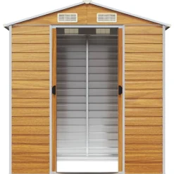 vidaXL Jardín-Caseta de jardín acero galvanizado marrón claro 191x130x198 cm