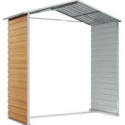 vidaXL Jardín-Caseta de jardín acero galvanizado marrón claro 191x130x198 cm