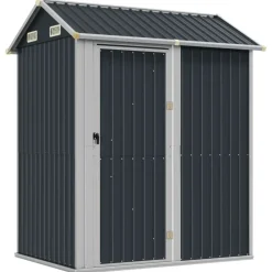 vidaXL Caseta de jardín 192x152,5x237 cm acero galvanizado Antracita Sale