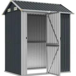 vidaXL Caseta de jardín 192x152,5x237 cm acero galvanizado Antracita Sale
