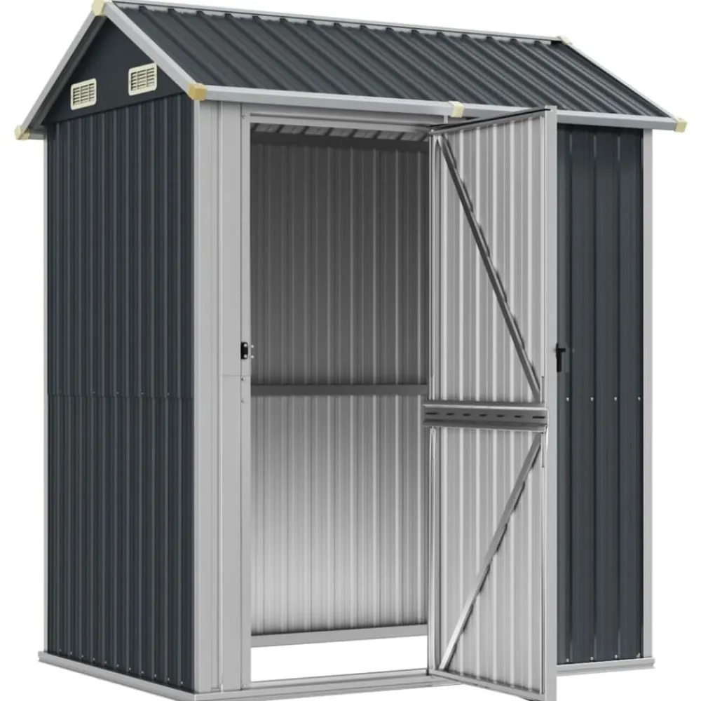 vidaXL Caseta de jardín 192x152,5x237 cm acero galvanizado Antracita Sale