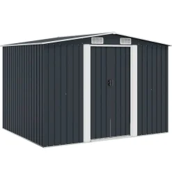 vidaXL Caseta de jardín de acero gris 257x205x178 cm Antracita Hot