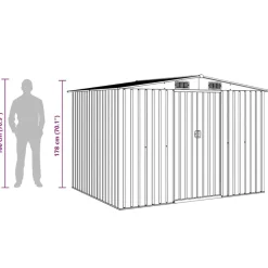 vidaXL Caseta de jardín de acero gris 257x205x178 cm Antracita Hot
