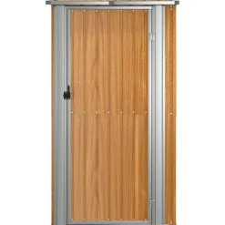 vidaXL Jardín-Caseta de jardín marrón 118,5x97x209,5 cm acero galvanizado