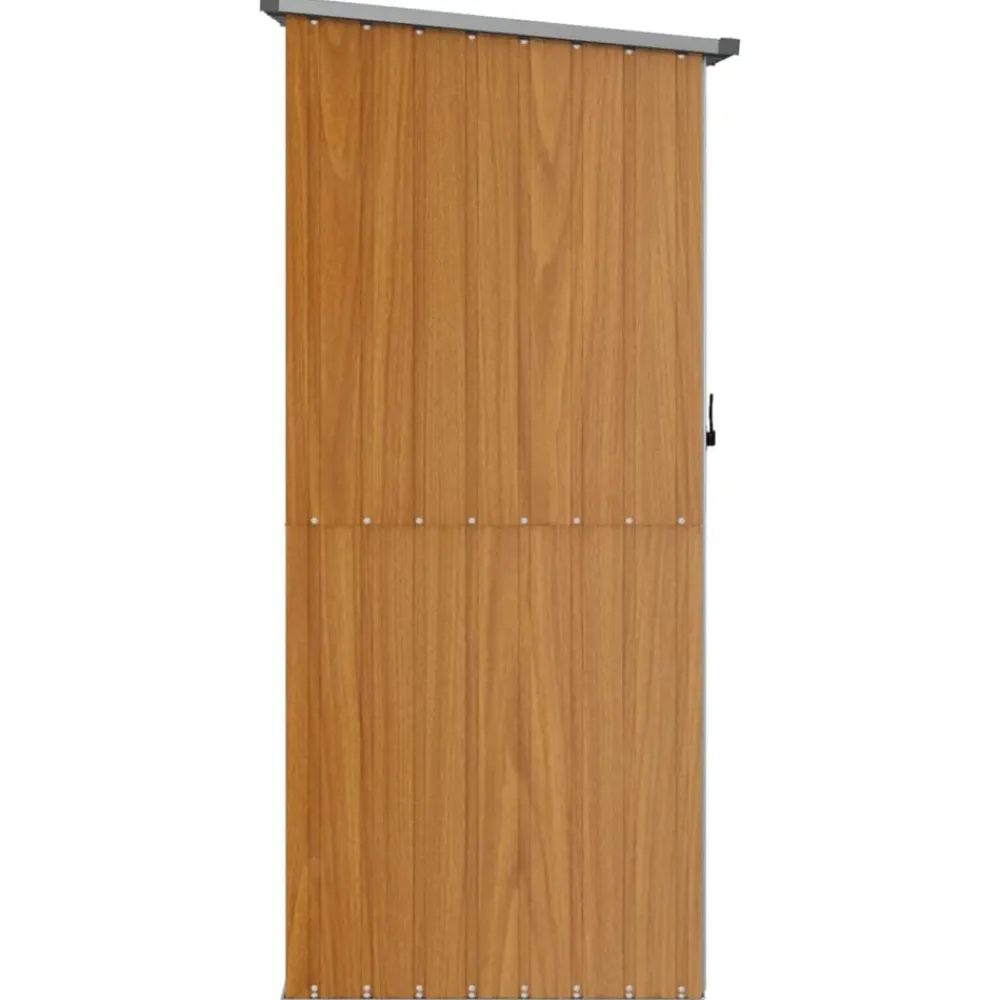 vidaXL Jardín-Caseta de jardín marrón 118,5x97x209,5 cm acero galvanizado