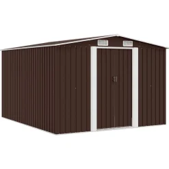 vidaXL Jardín-Caseta de jardín metal marrón 257x298x178 cm